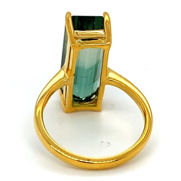 BiColor Tourmaline 11.70ct Solid 14K Yellow Gold Ring - Picture 5 of 7